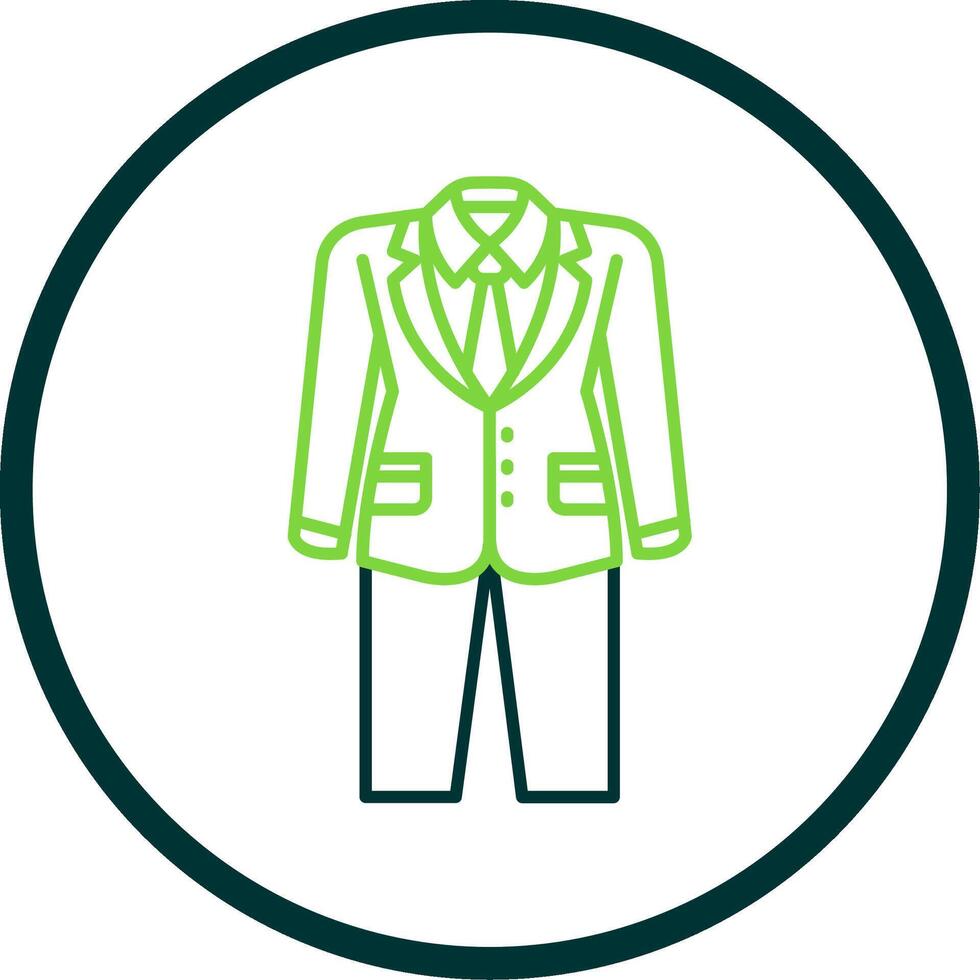 Suit Line Circle Icon vector