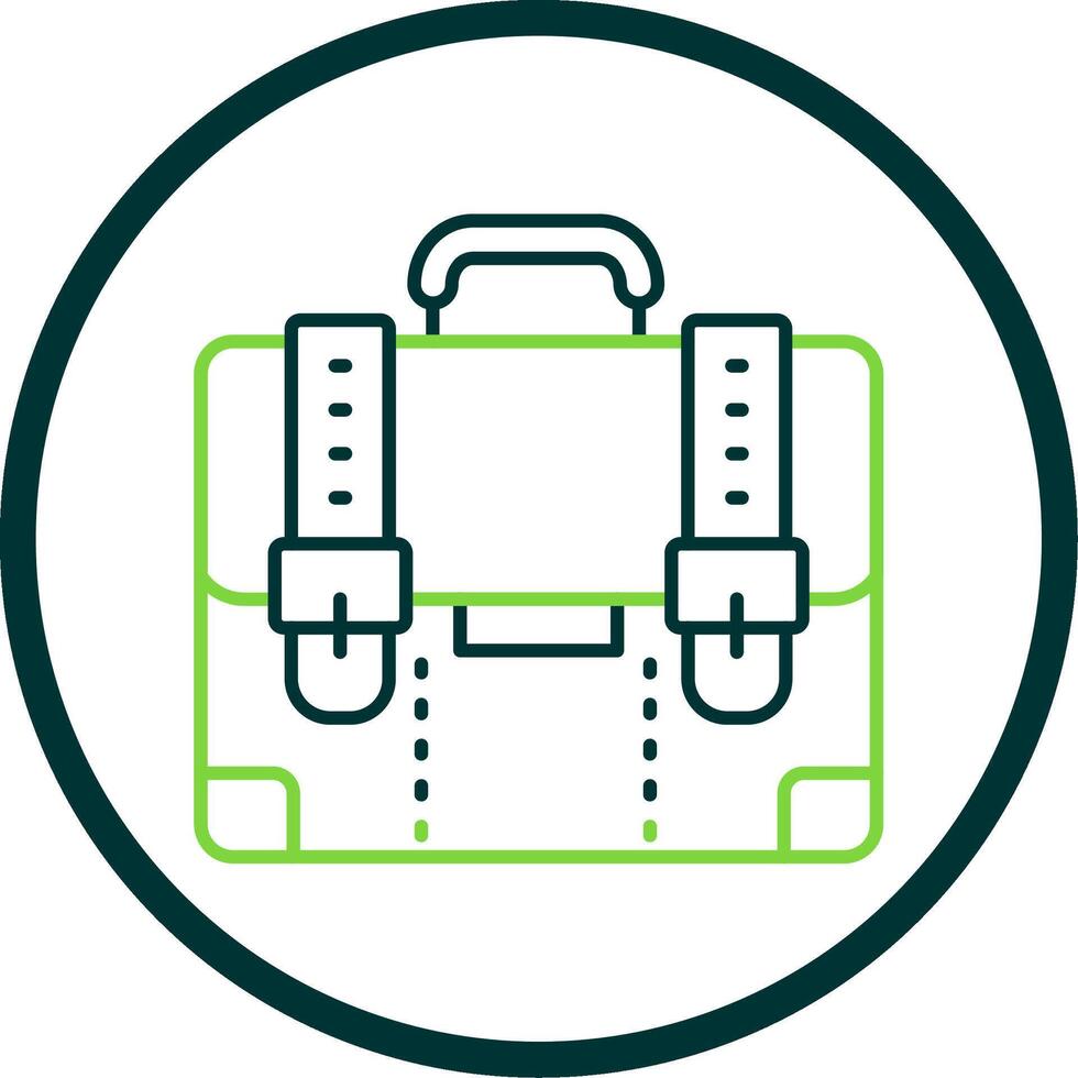 Suitcase Line Circle Icon vector