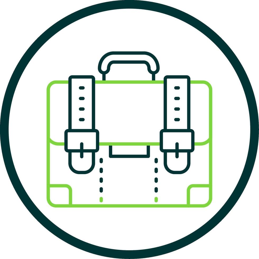 Suitcase Line Circle Icon vector