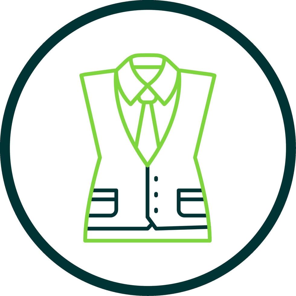 Waistcoat Line Circle Icon vector