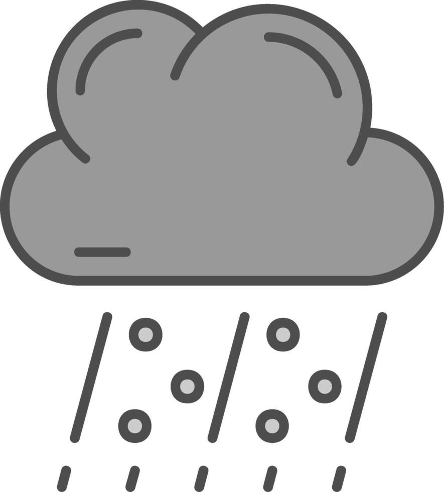 granizo línea lleno escala de grises icono vector