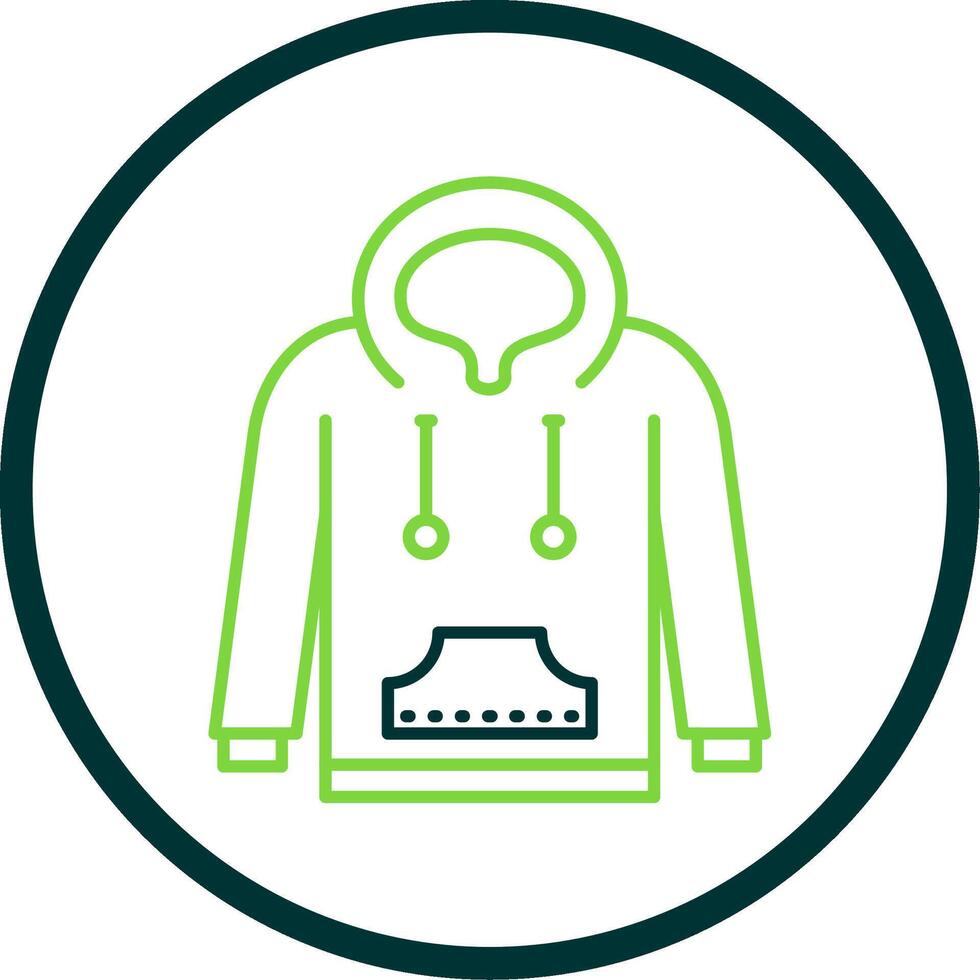 Hoodie Line Circle Icon vector
