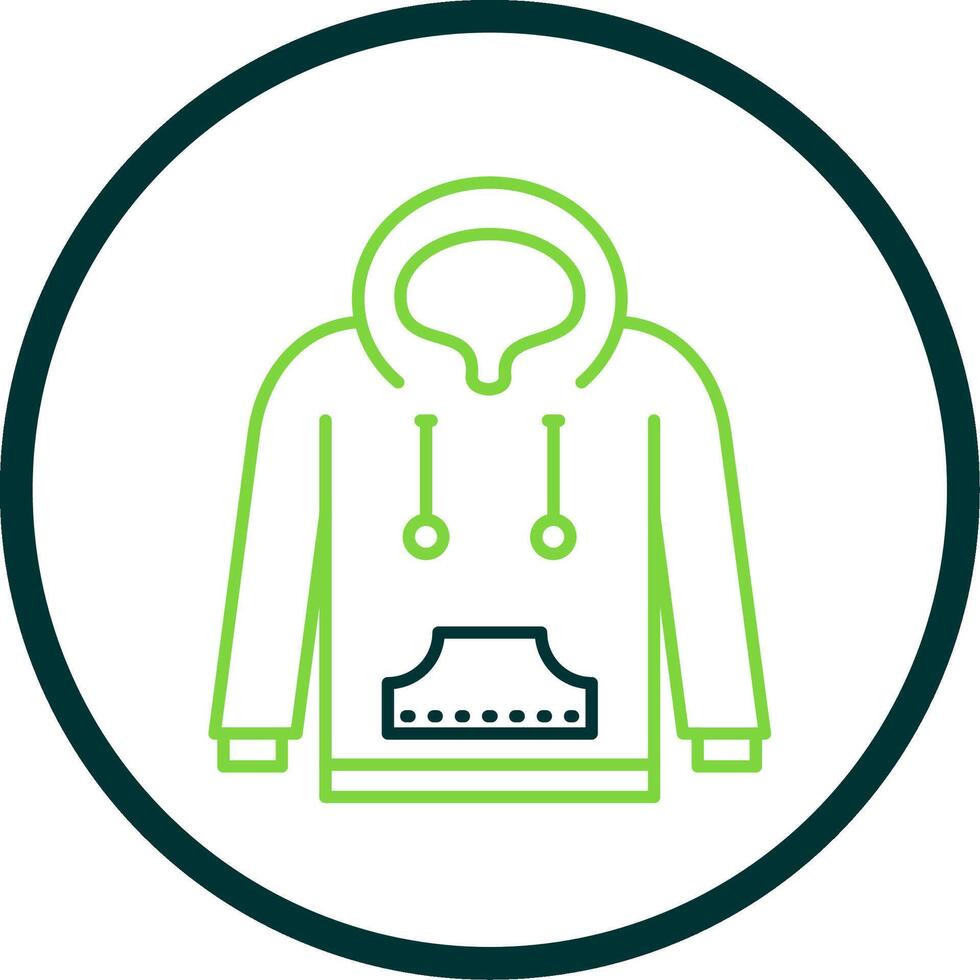 Hoodie Line Circle Icon vector