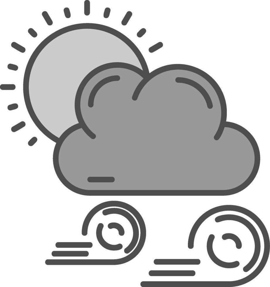 Weather Line Filled Greyscale Icon vector