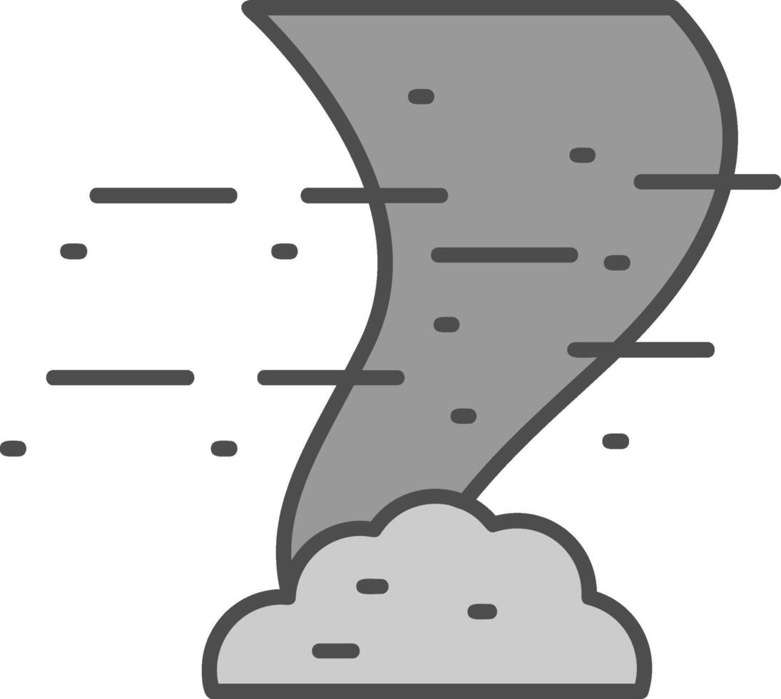 Tornado Line Filled Greyscale Icon vector