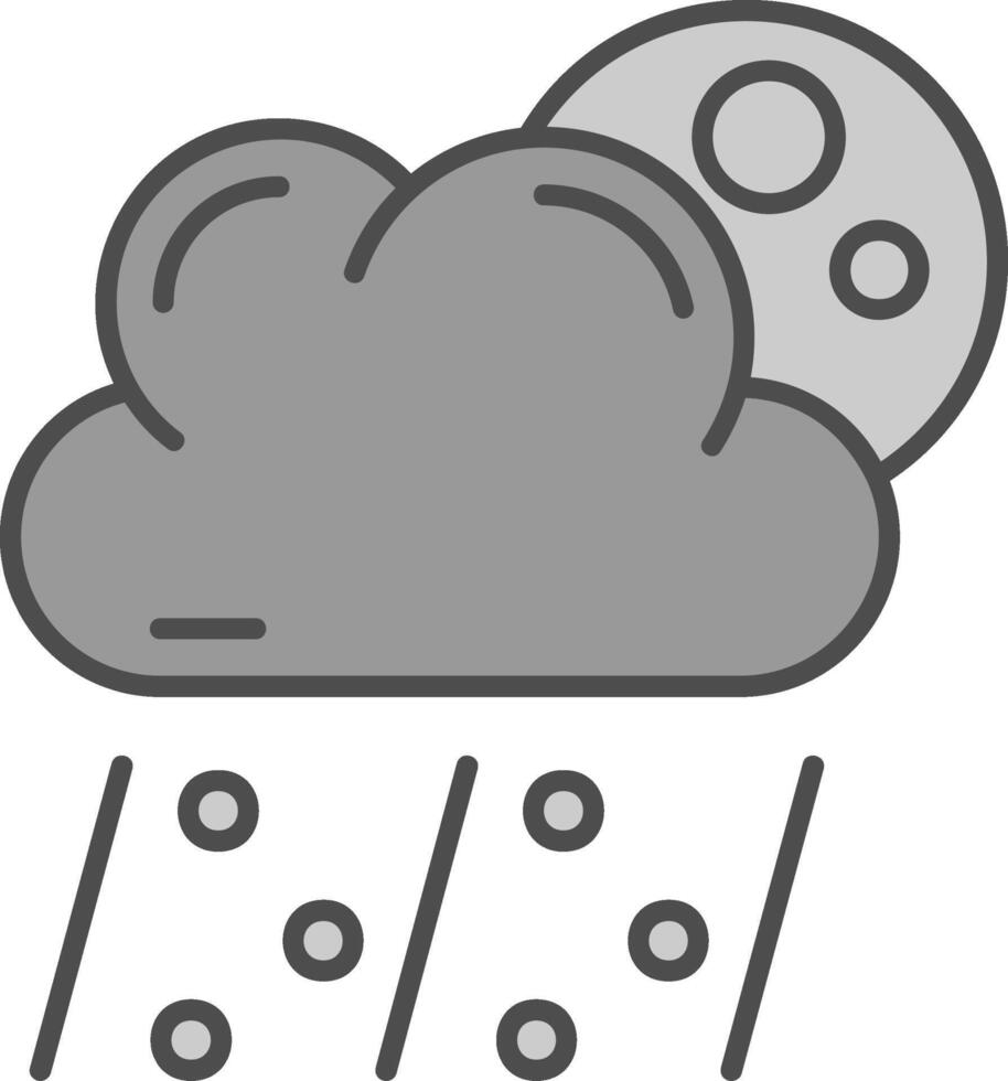 Hail Line Filled Greyscale Icon vector