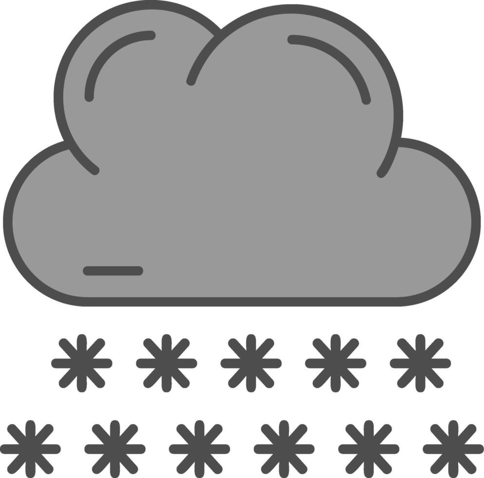 Snowy Line Filled Greyscale Icon vector