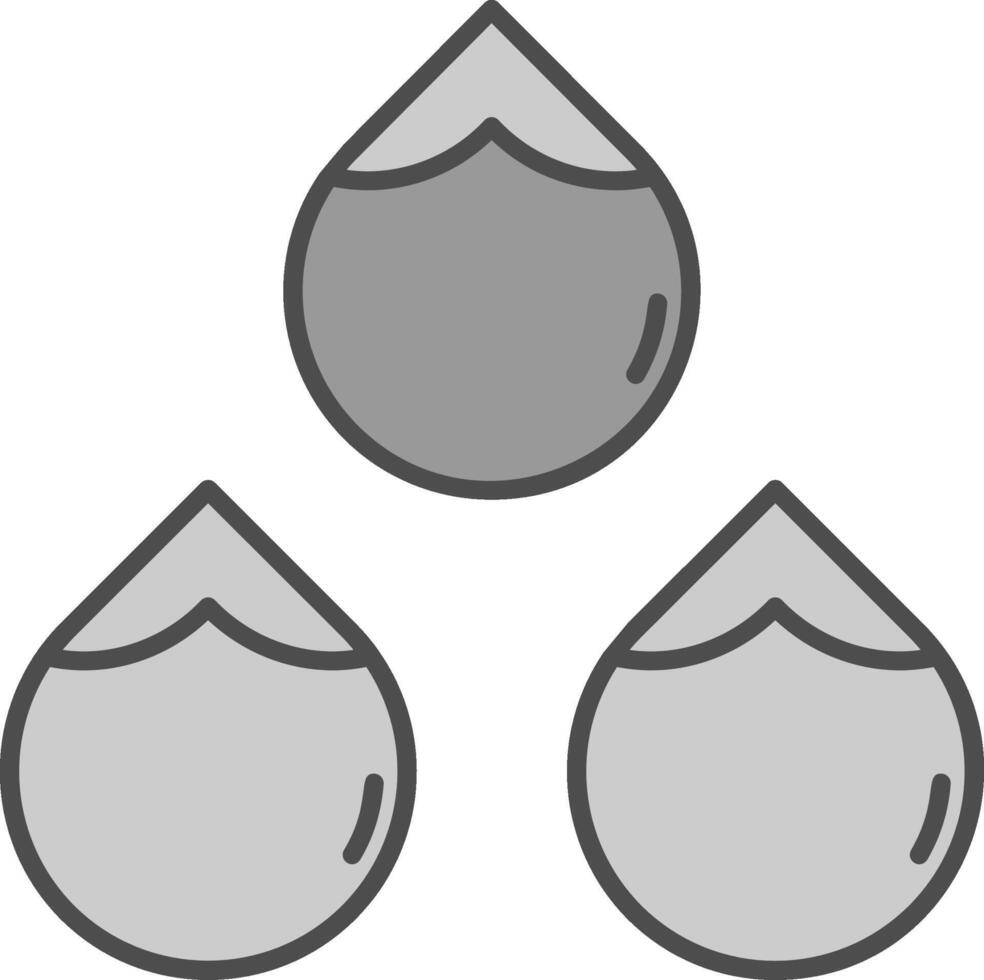 Wet Line Filled Greyscale Icon vector