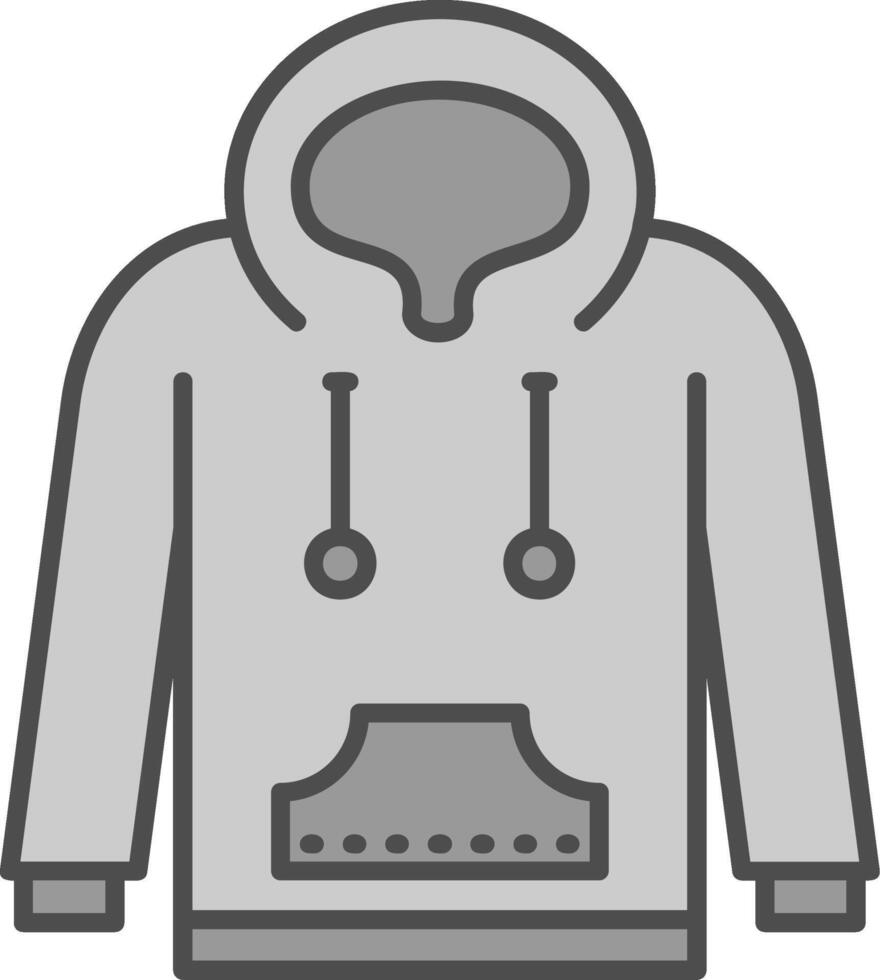 Hoodie Line Filled Greyscale Icon vector