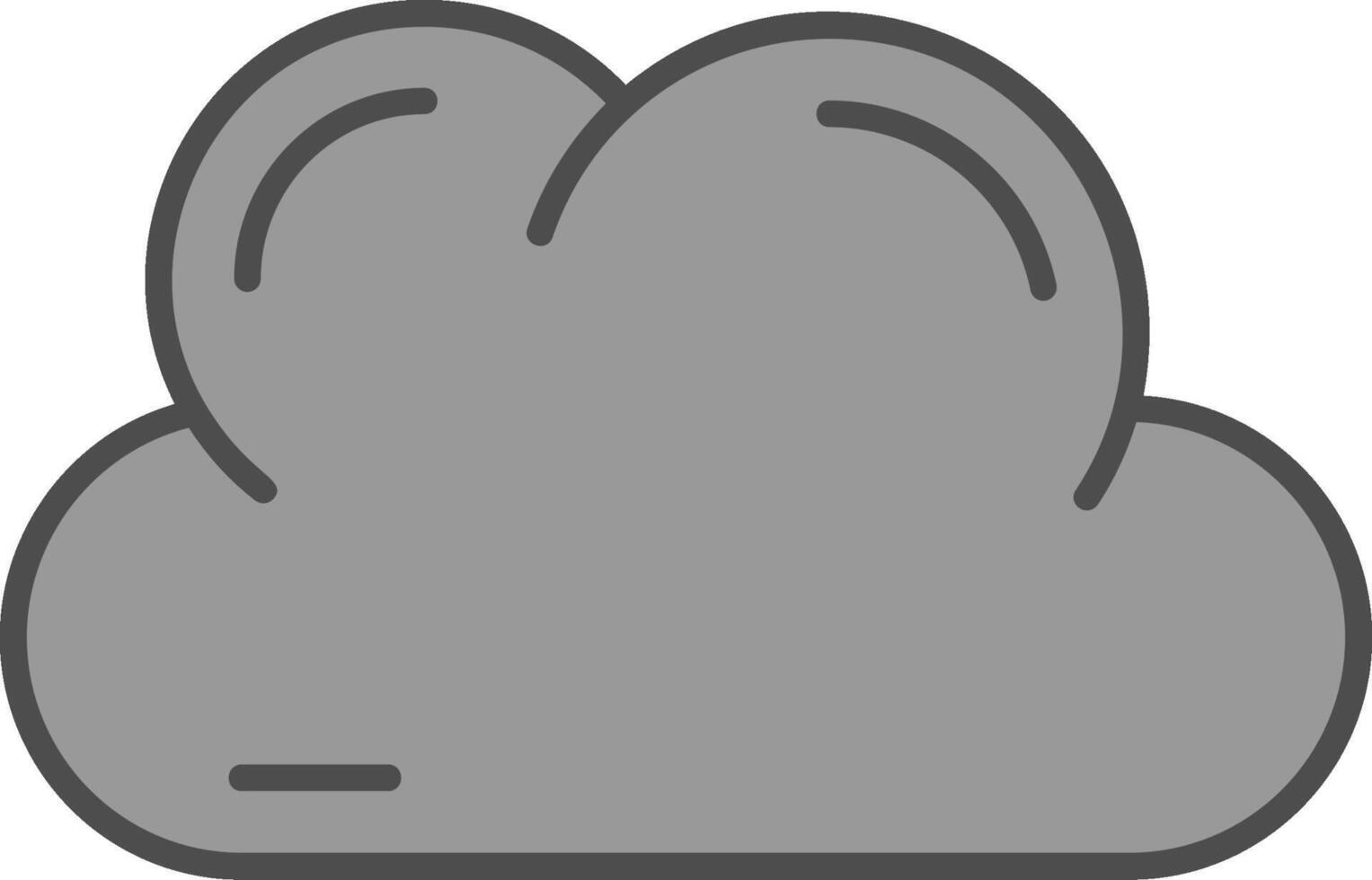 Cloud Line Filled Greyscale Icon vector