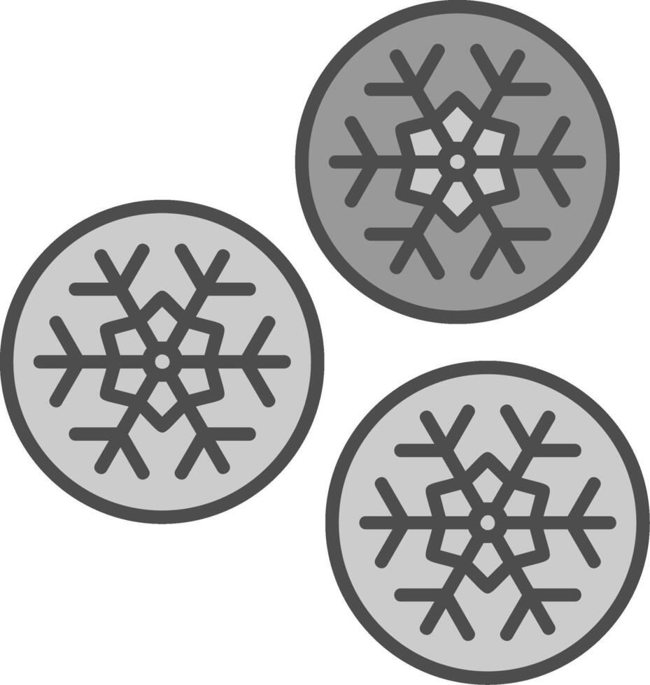 bola de nieve línea lleno escala de grises icono vector