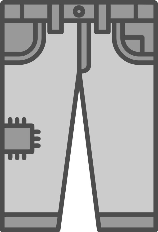 Jeans Line Filled Greyscale Icon vector