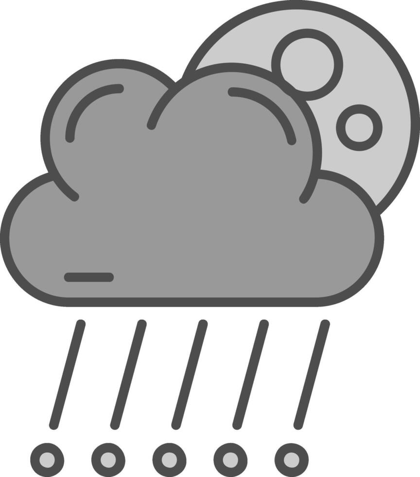 granizo línea lleno escala de grises icono vector