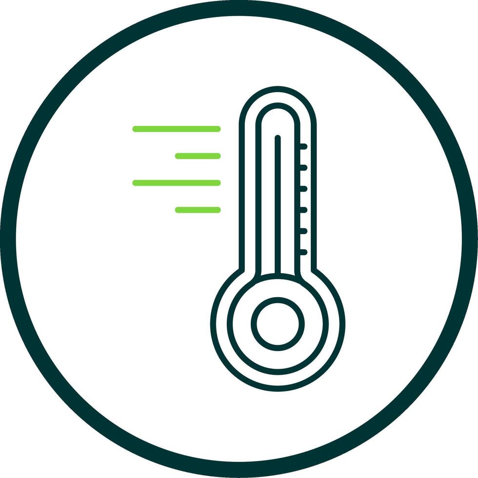 Thermometer Line Circle Icon vector