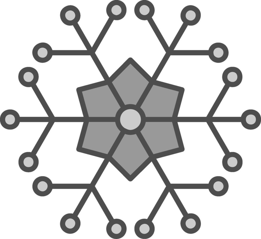 Snowflake Line Filled Greyscale Icon vector