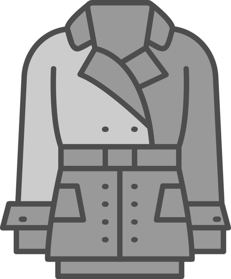 Coat Line Filled Greyscale Icon vector