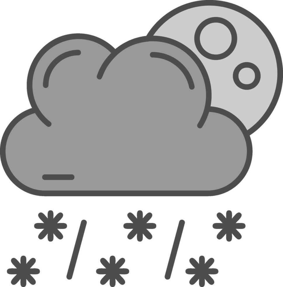 nieve línea lleno escala de grises icono vector