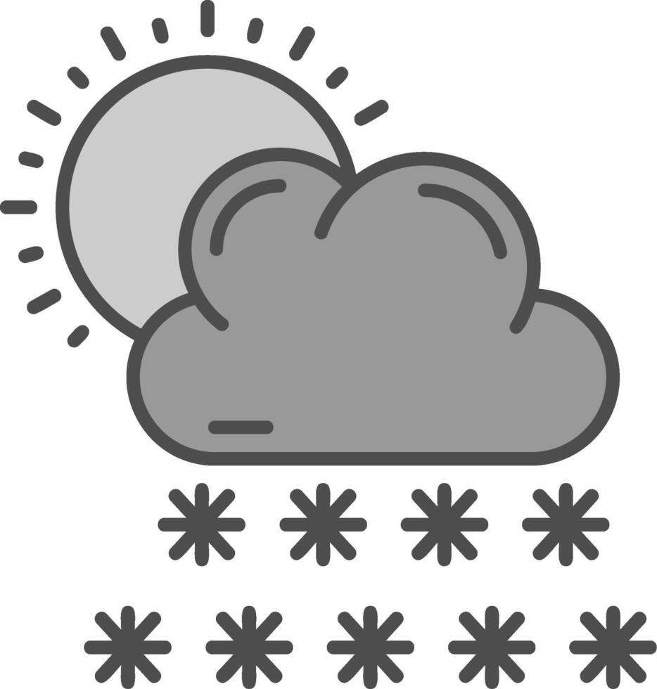 nieve línea lleno escala de grises icono vector