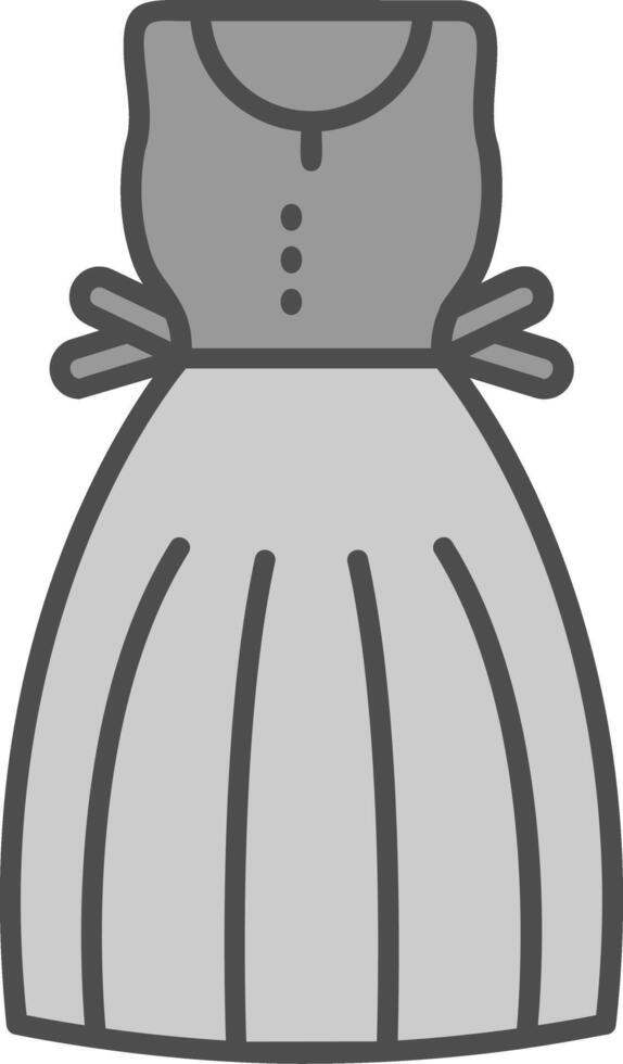 Sundress Line Filled Greyscale Icon vector