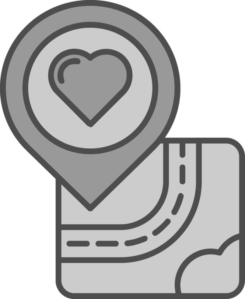 Favourite Line Filled Greyscale Icon vector