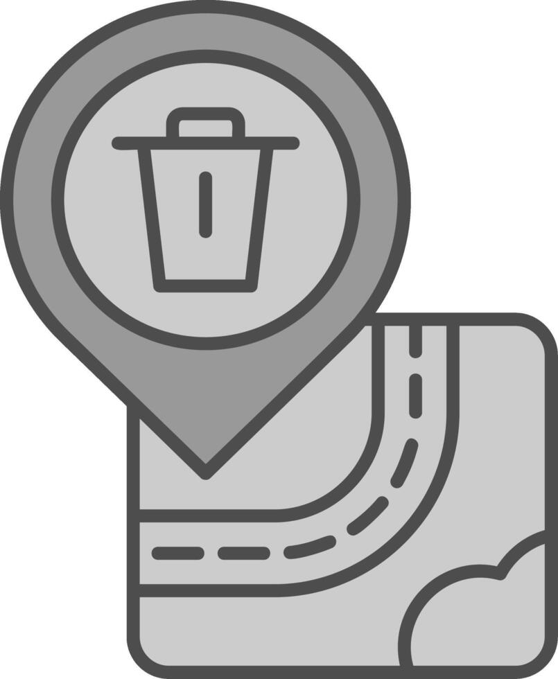 Bin Line Filled Greyscale Icon vector