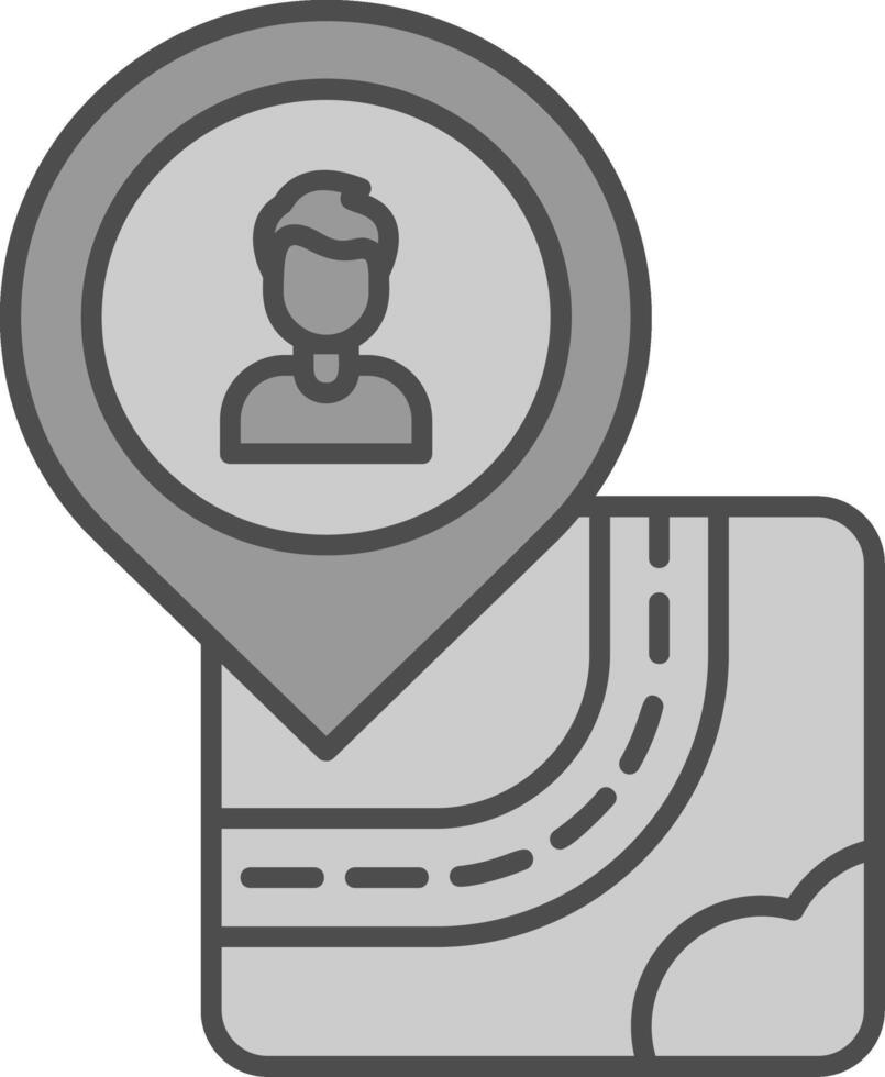 Human Line Filled Greyscale Icon vector