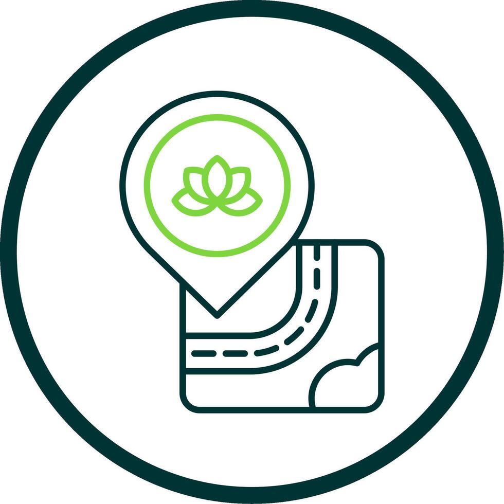 Meditation Line Circle Icon vector