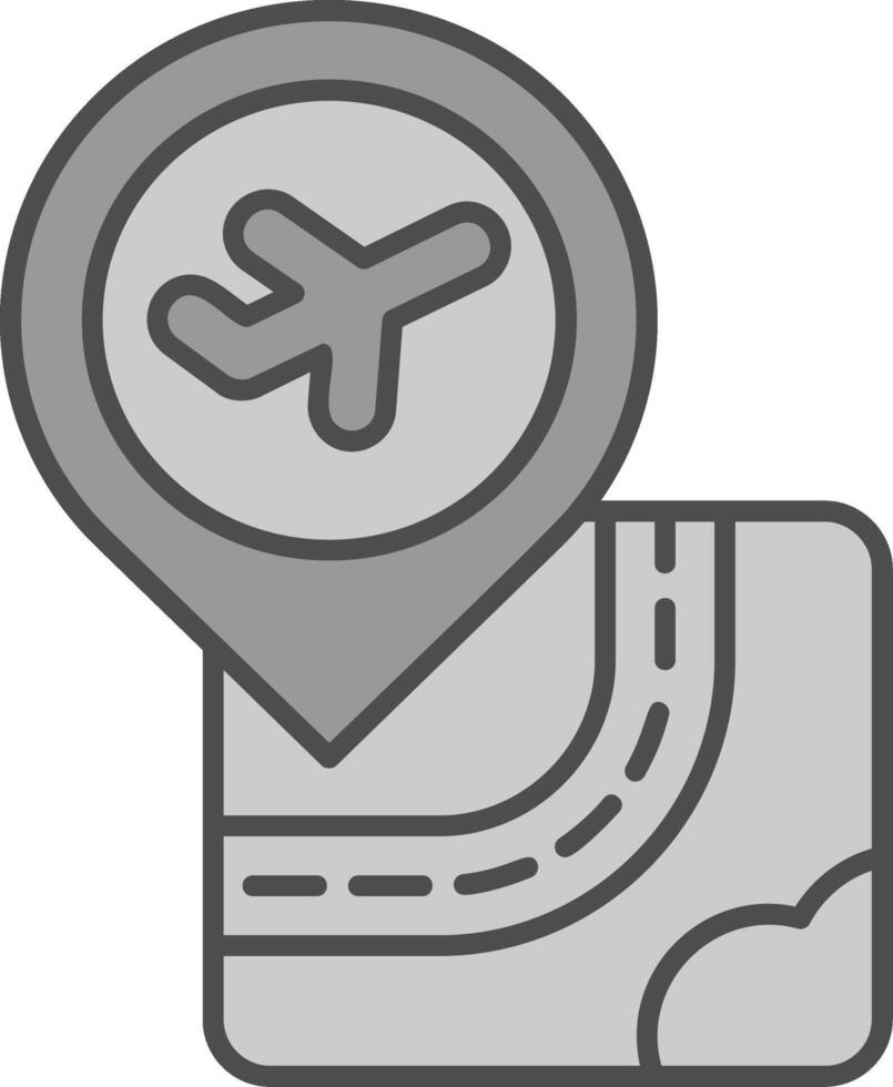 Airport Line Filled Greyscale Icon vector