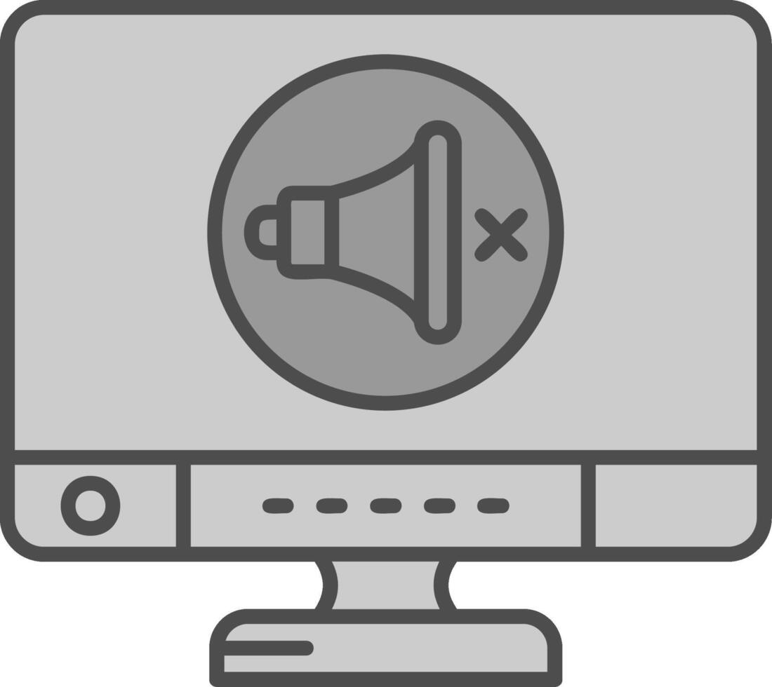 Mute Line Filled Greyscale Icon vector