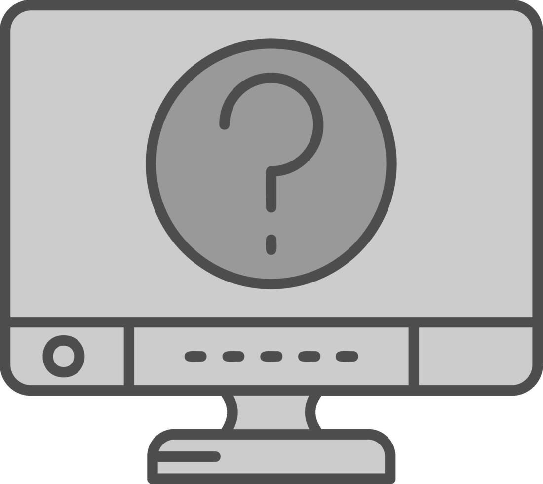 Question Line Filled Greyscale Icon vector