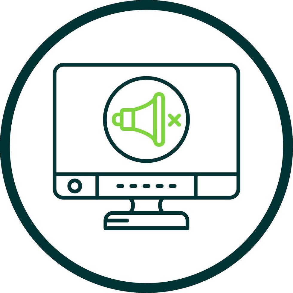 Mute Line Circle Icon vector