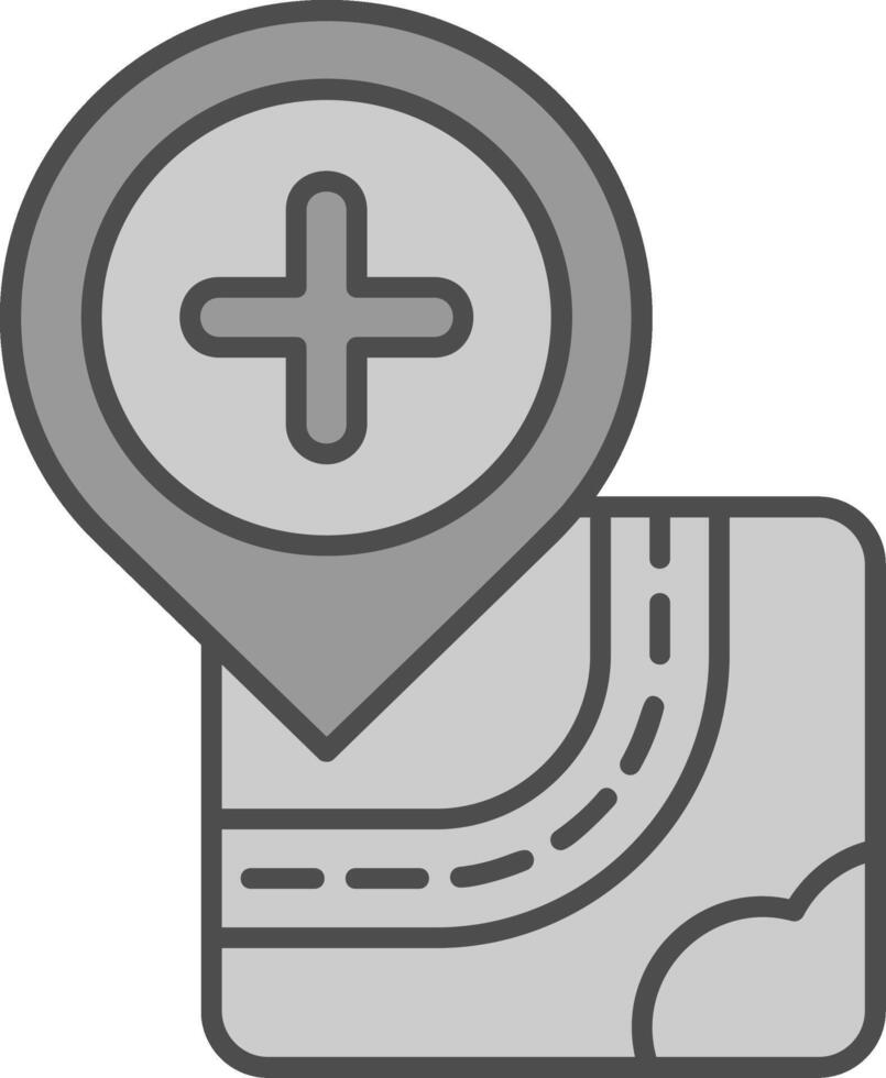 Plus Line Filled Greyscale Icon vector