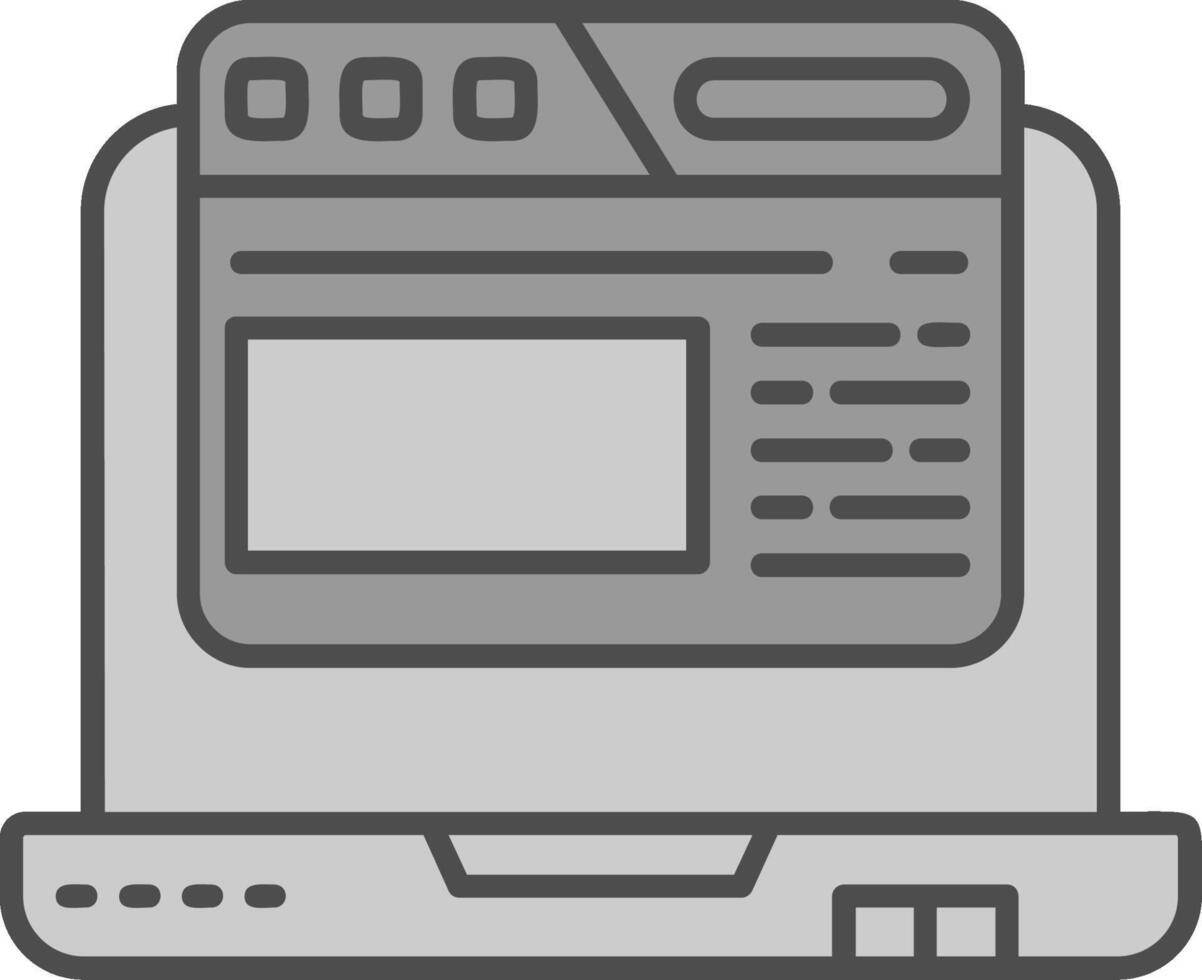 Browser Line Filled Greyscale Icon vector