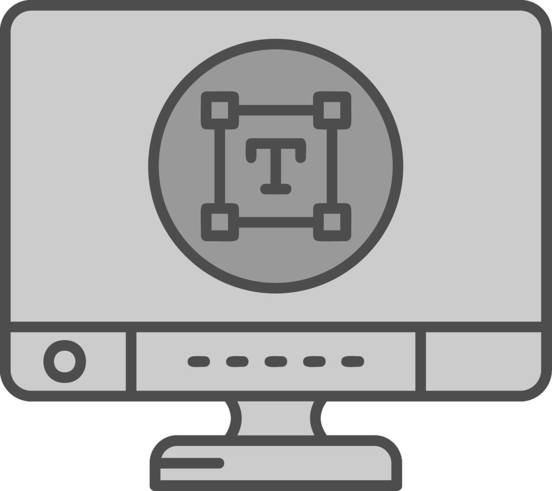 Type Line Filled Greyscale Icon vector