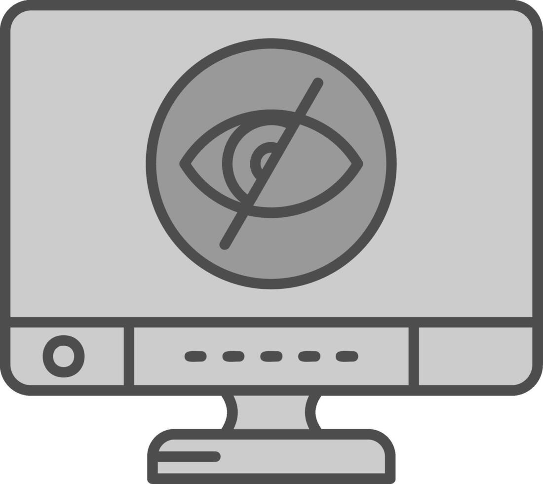 Disabled Line Filled Greyscale Icon vector