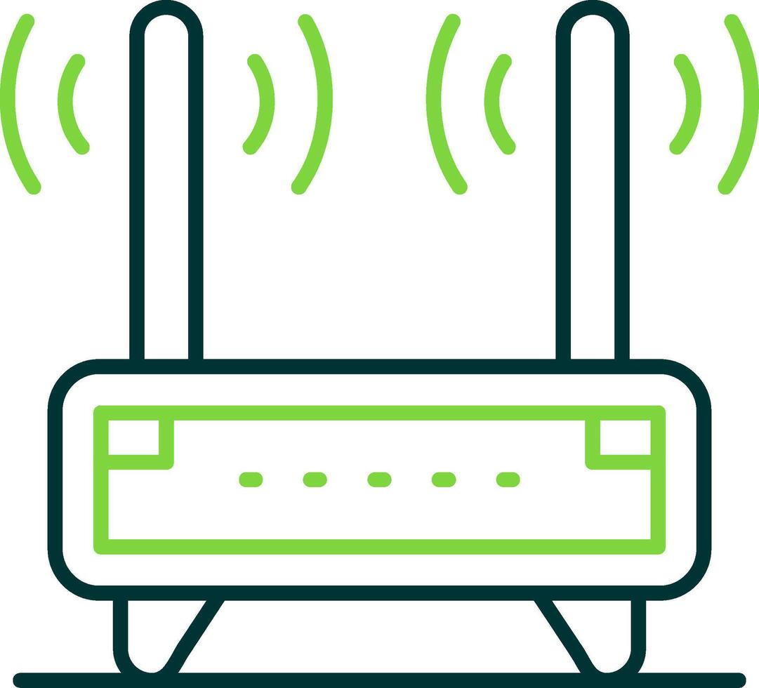 Router Line Circle Icon vector