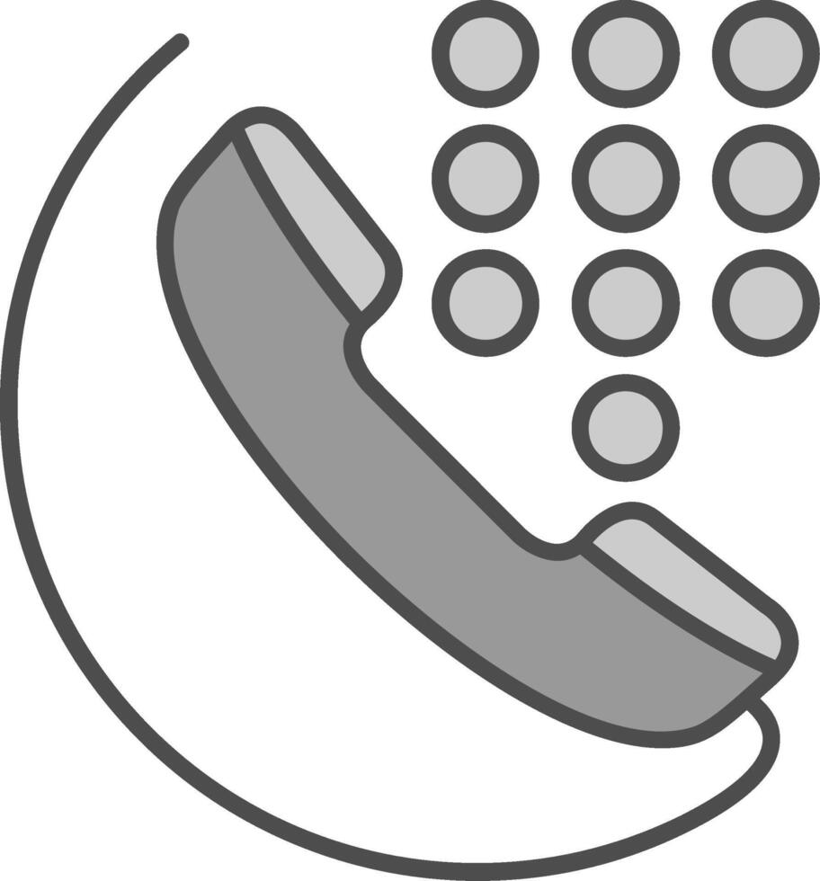 Dial Line Filled Greyscale Icon vector