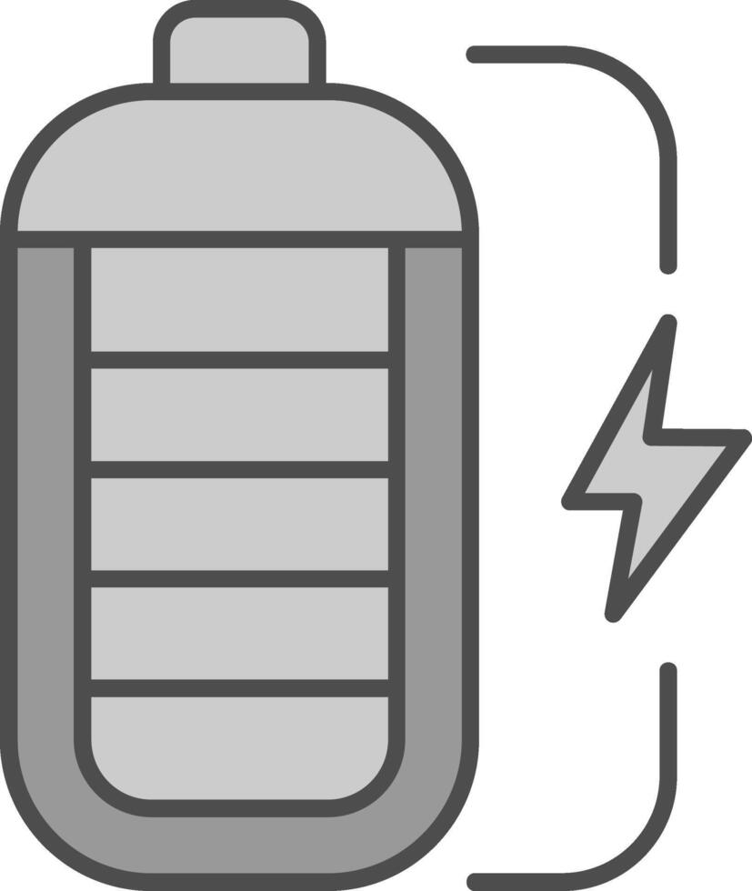 Battery Line Filled Greyscale Icon vector