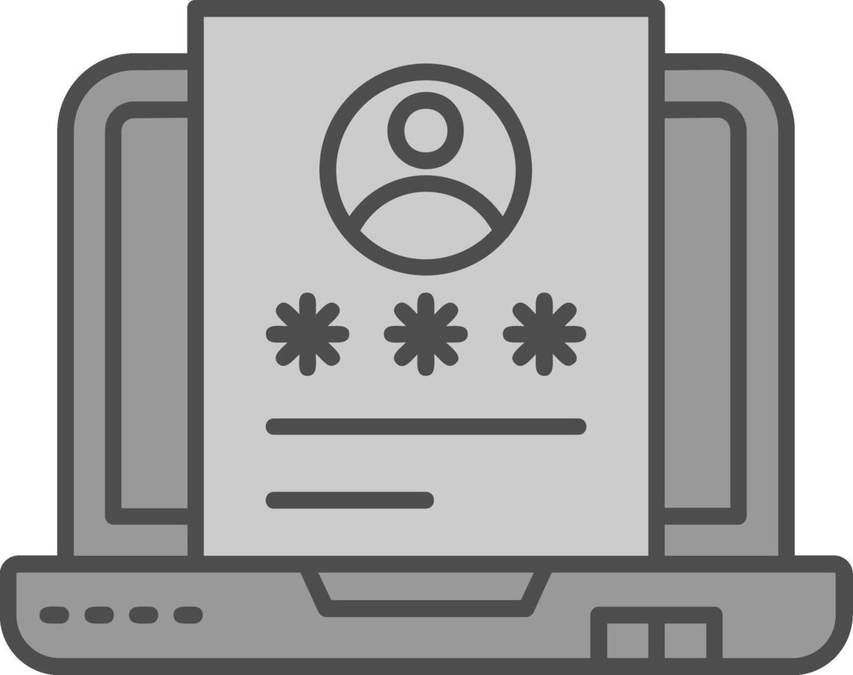Identification Line Filled Greyscale Icon vector
