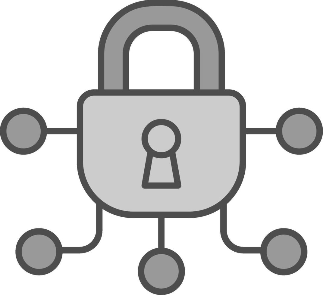 Safe Line Filled Greyscale Icon vector