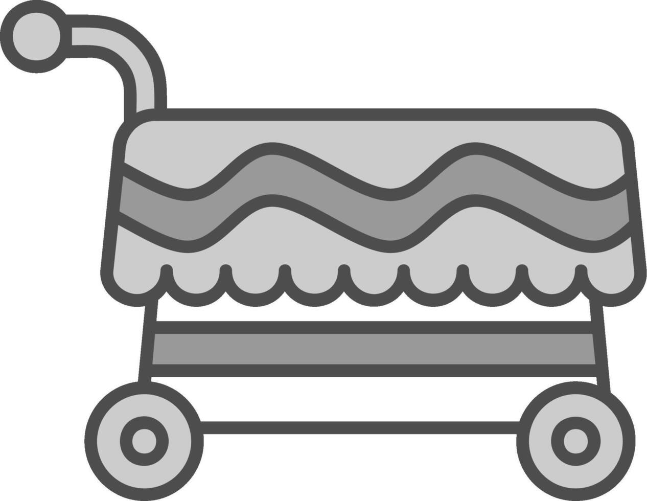 Cart Line Filled Greyscale Icon vector