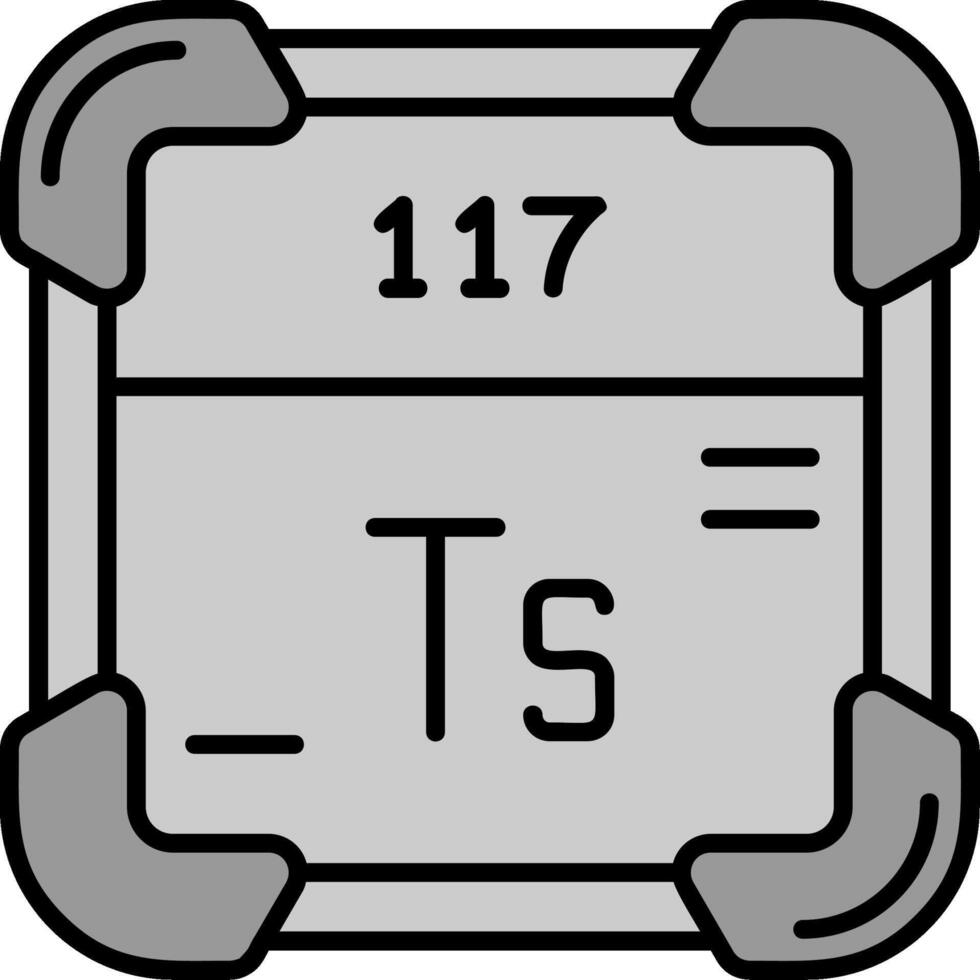 Tennessine Line Filled Greyscale Icon vector