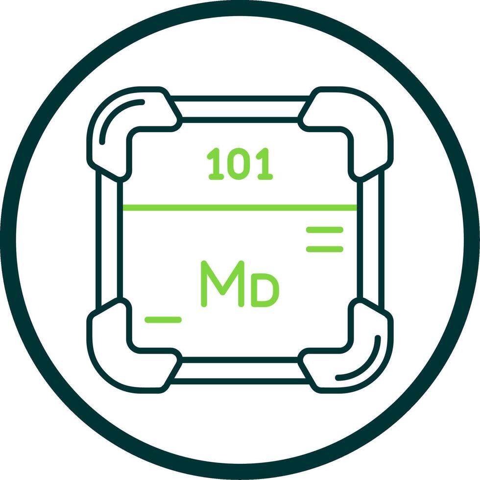 Mendelevium Line Circle Icon vector