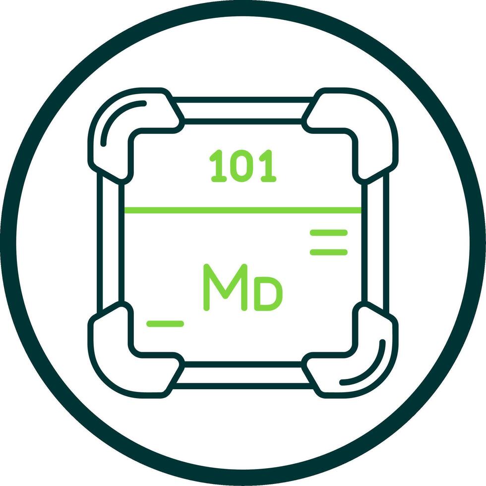 mendelevio línea circulo icono vector