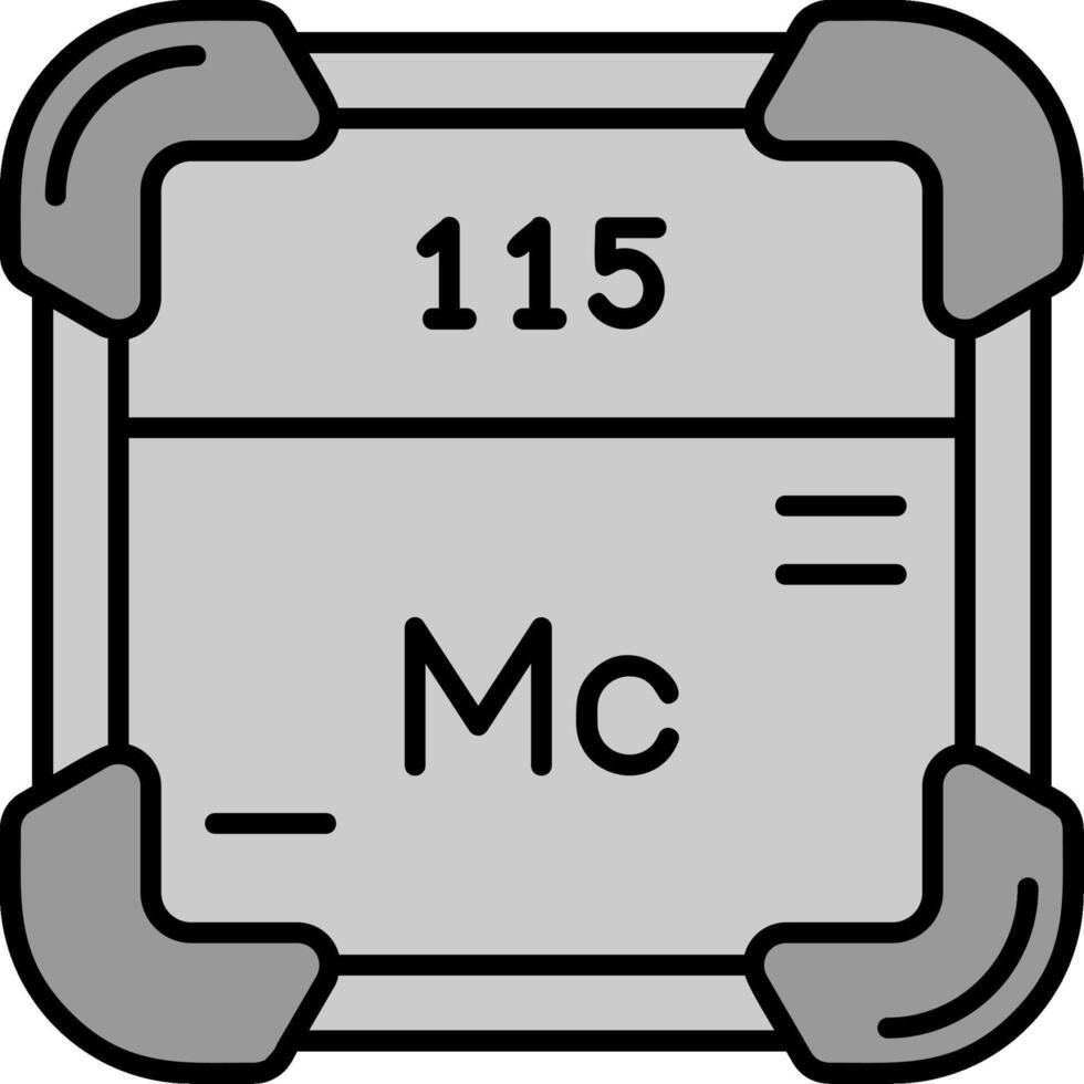 Moscovium Line Filled Greyscale Icon vector