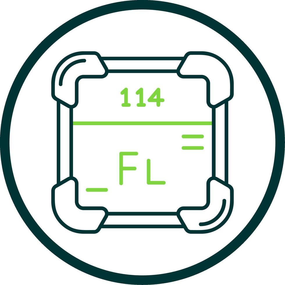 flerovium línea circulo icono vector