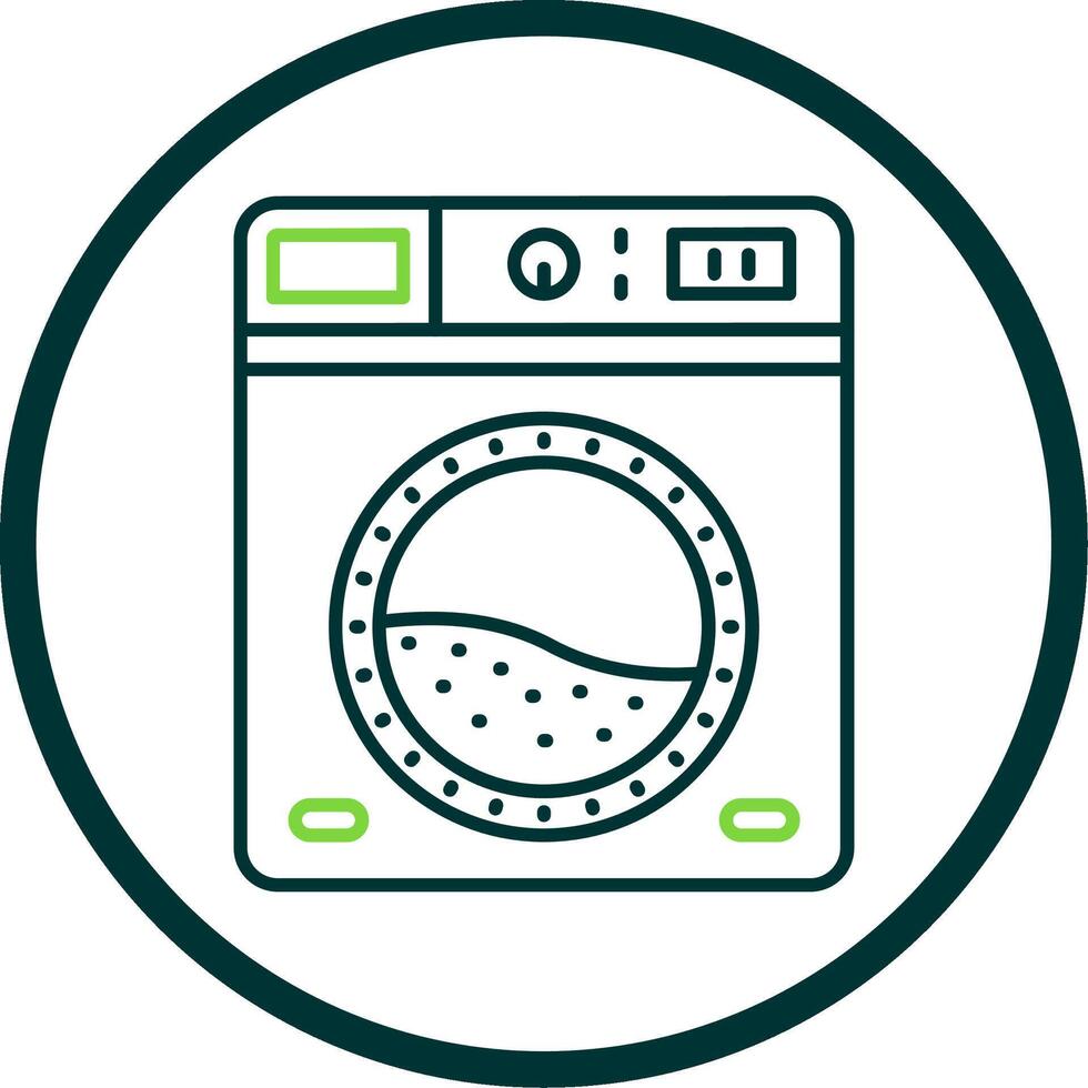 lavandería línea circulo icono vector