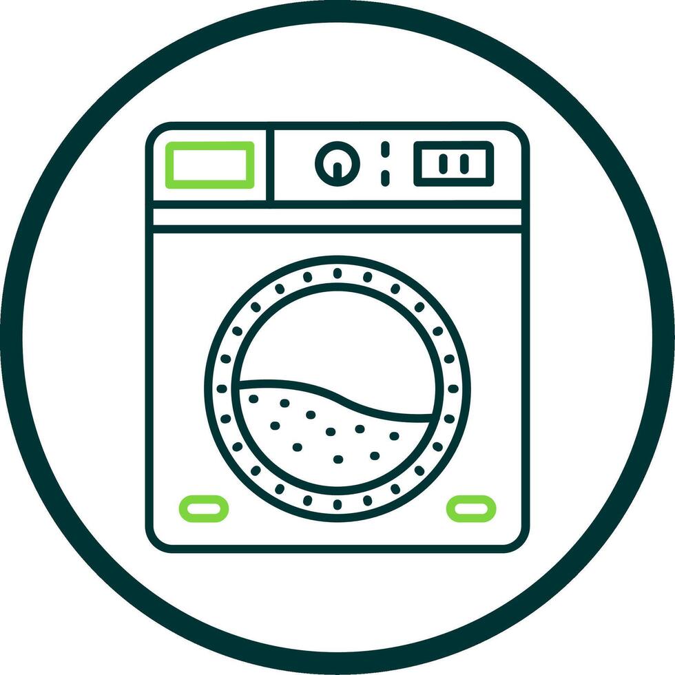 Laundry Line Circle Icon vector