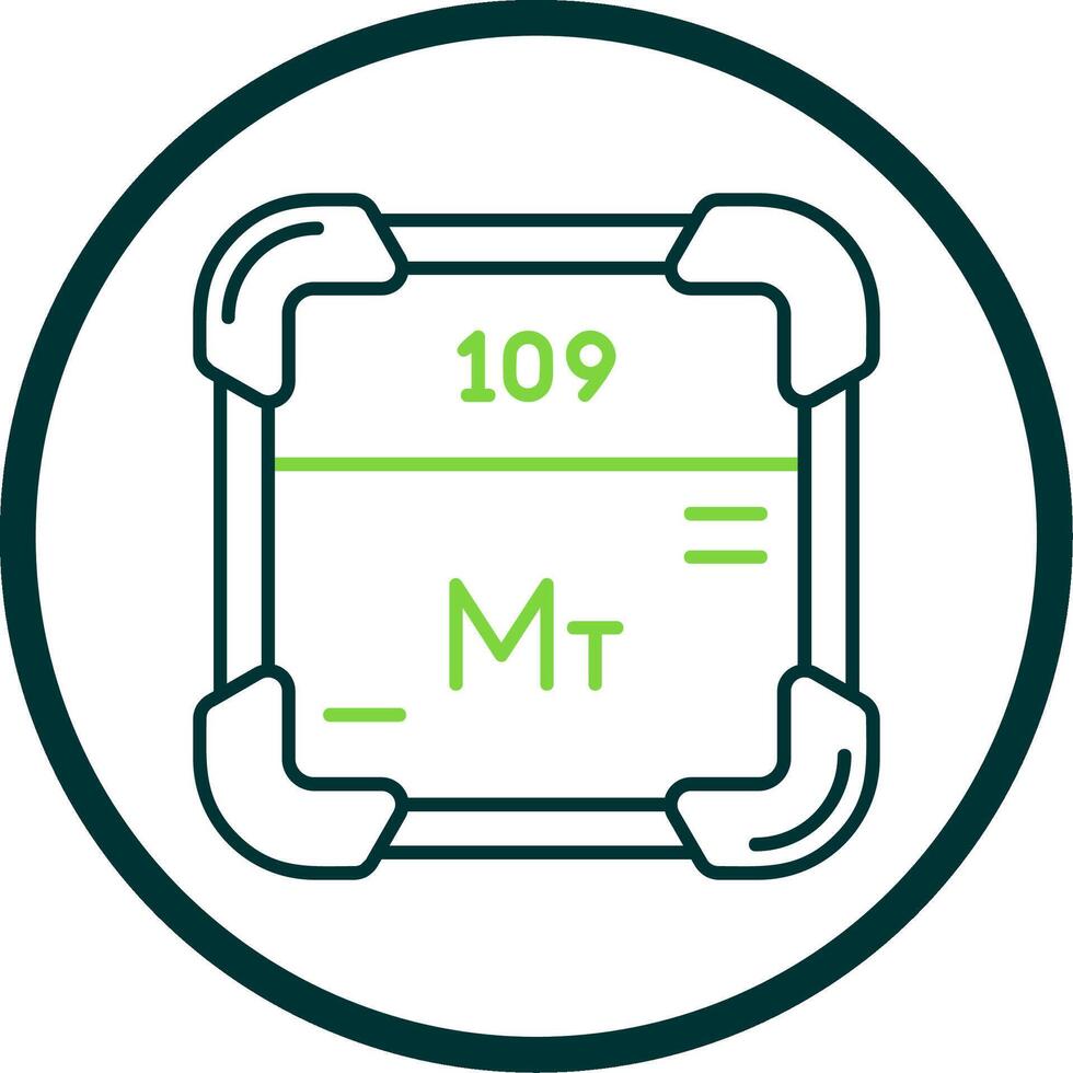 Meitnerium Line Circle Icon vector