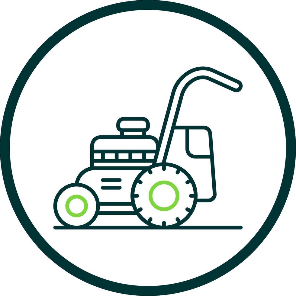 Mower Line Circle Icon vector